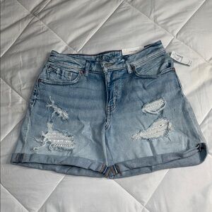 Maurices Light Blue Distressed Jean Shorts